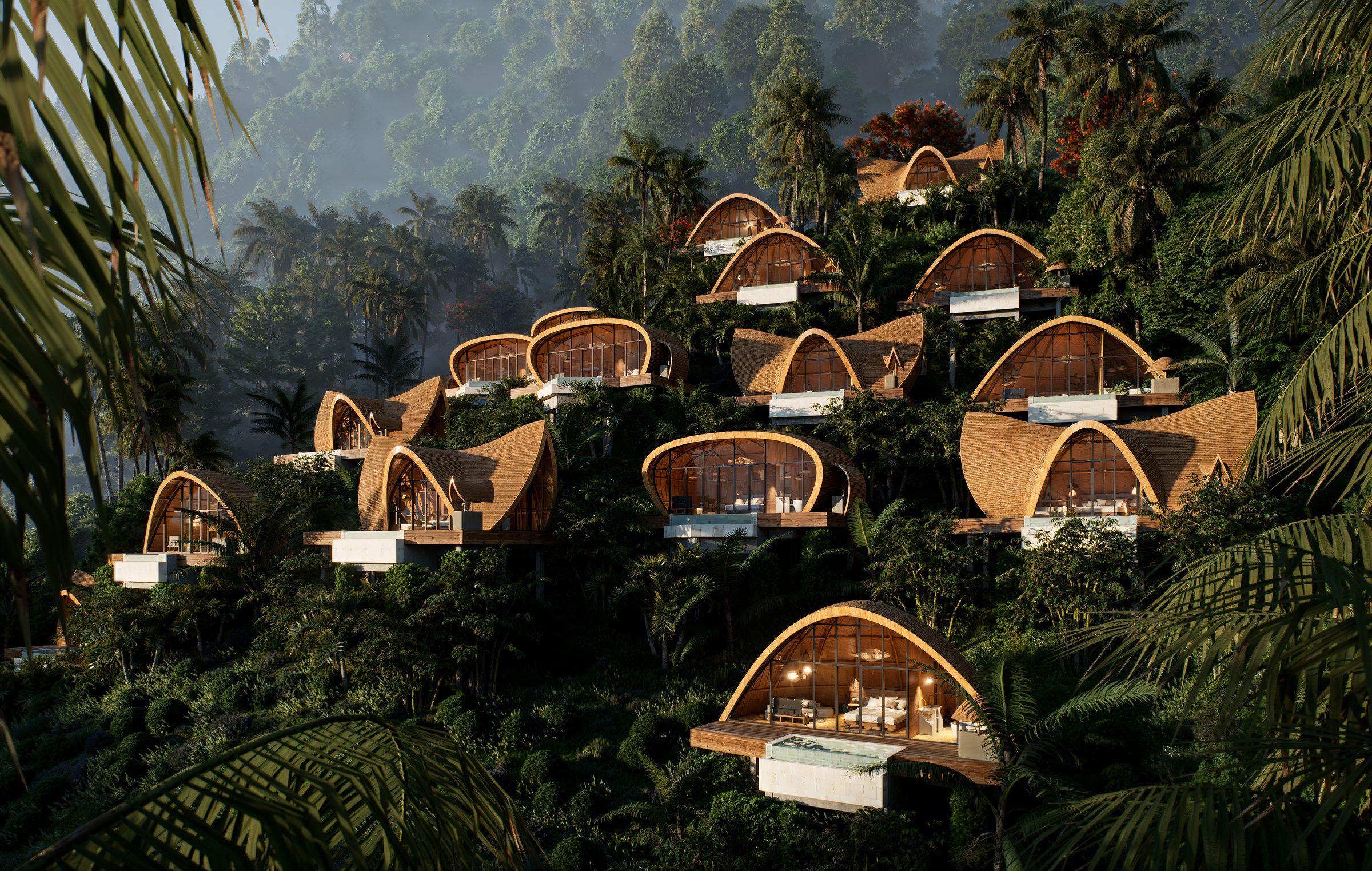 Xamaras Tribe Villas on the ridge above Mawun Beach.