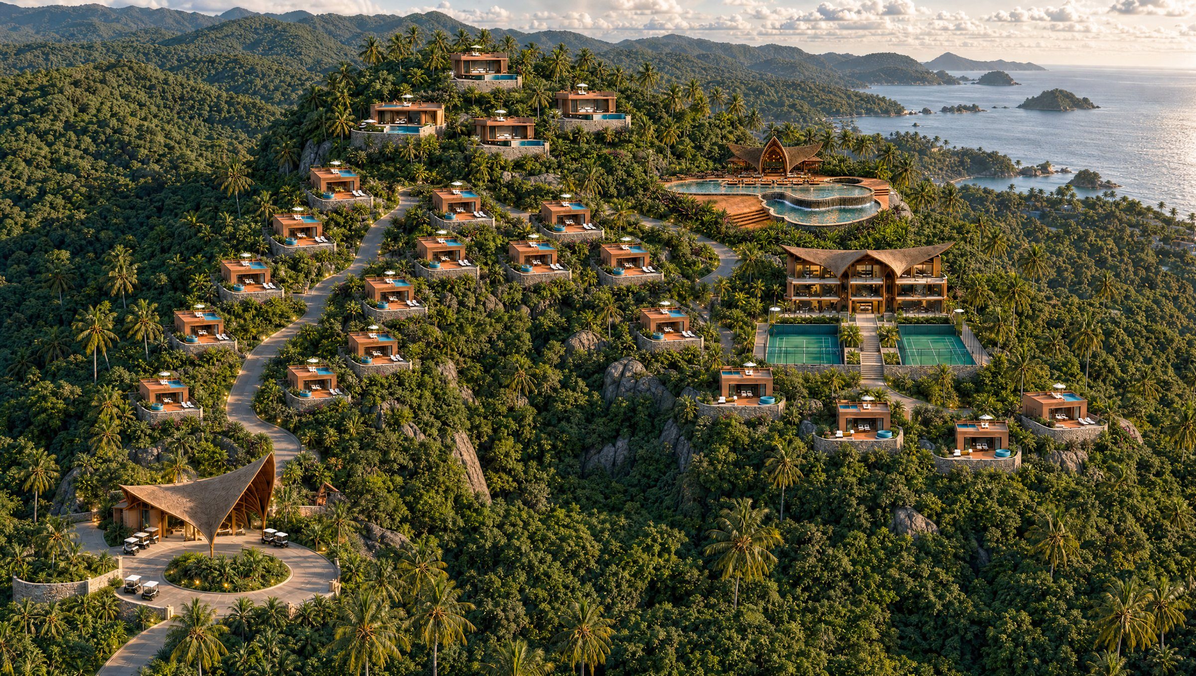 Xamaras Wellness Retreat, on 2.2 hectares of hillside.