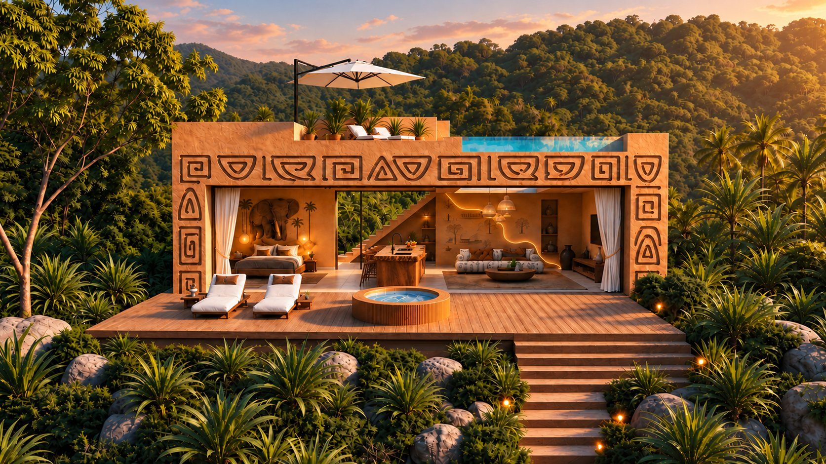 A Luxury Villa with its private infinity pool.